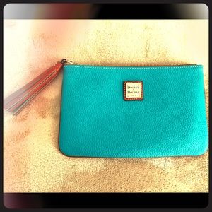 SOLD! Dooney & Bourke turquoise leather clutch